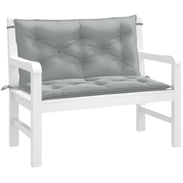 vidaXL Tuinbankkussens 2 st 100x50x7 cm stof gemêleerd lichtgrijs