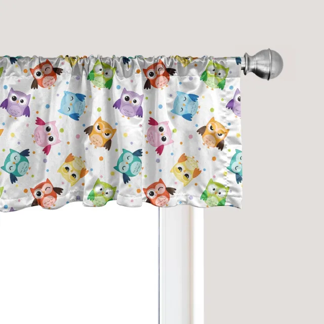 ABAKUHAUS Kleuterschool Raamvalletje, Gordijnvalletje voor Keuken en Slaapkamer Decoratie met Tunnelzoom, 137 cm x 30 cm, Multicolor Veelkleurig