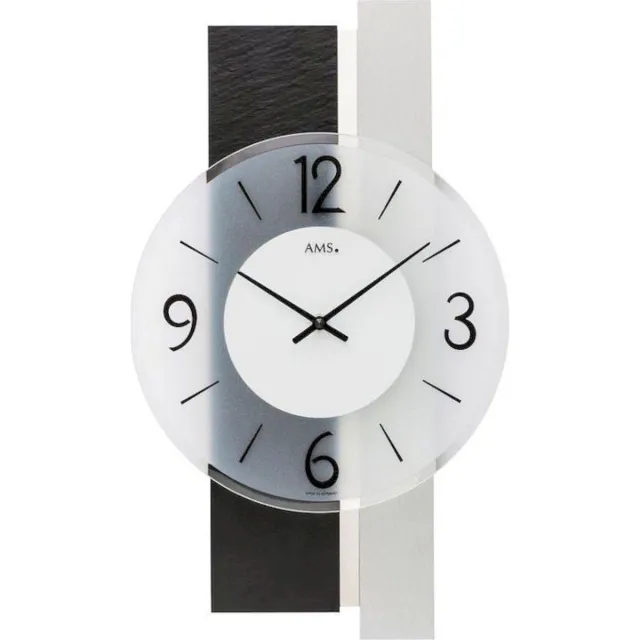 AMS Wandklok 9555 zwart