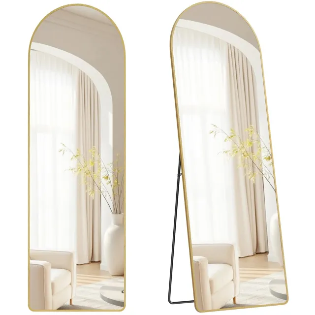 Lamor Spiegel - Staande Spiegels - Boogspiegel - Passpiegel - 160 x 50 cm - Staand - Goud - Interieur - Slaapkamer - Woonkamer