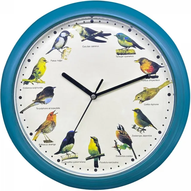 Helzberg Herzberg Home & Living Herzberg Hg-03718: Japanse Zangvogel Klok - Groen Blauw