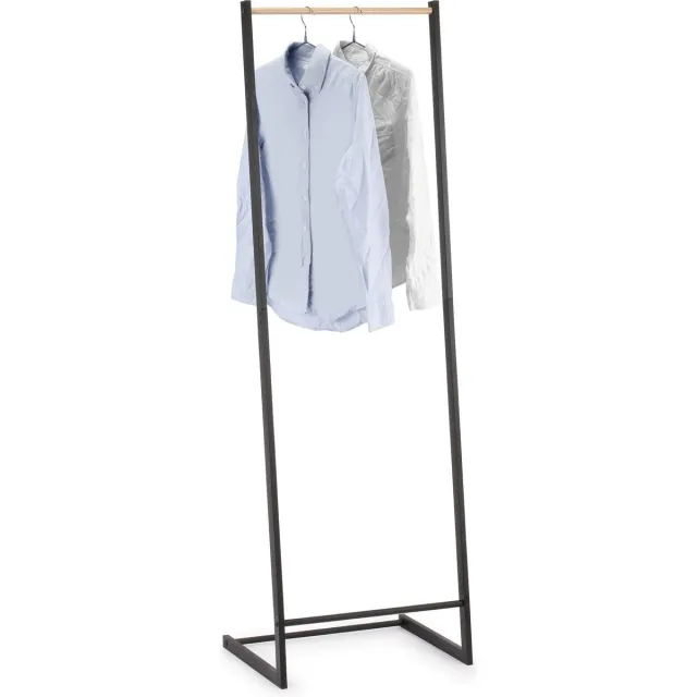 Modern Spirit Kledingrek - enkele stang - zwart - metaal/hout - 50 x 160 cm - extra opslagruimte