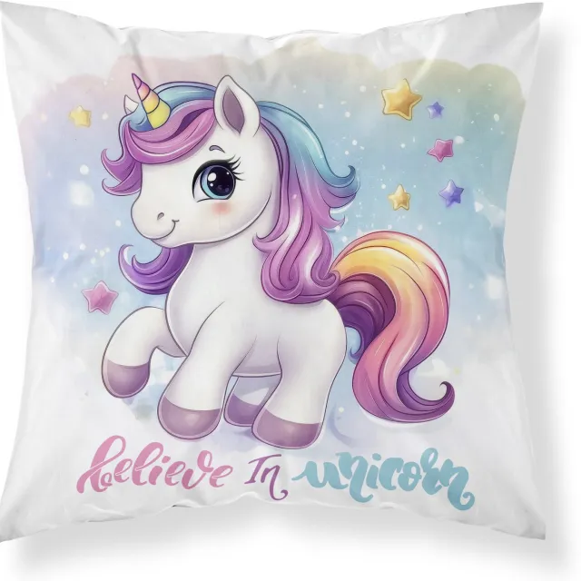Unicorn Kussen 40x40 inclusief kussen vulling 300grms Roze