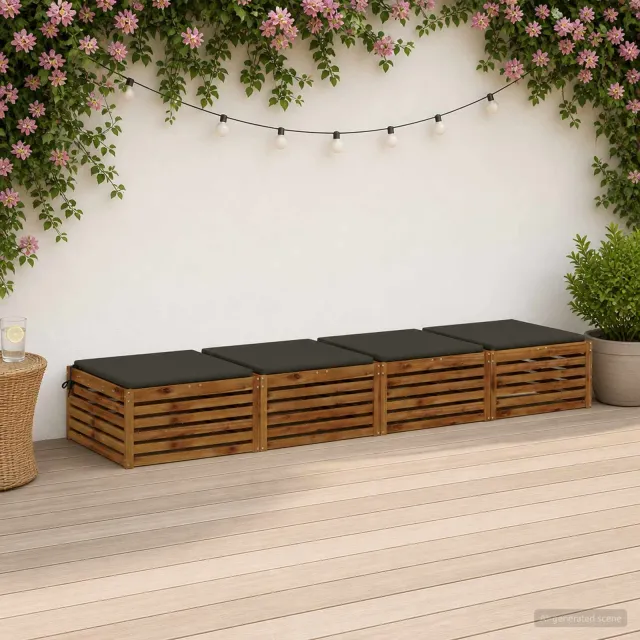 vidaXL Zitkussens SOEST 4 st 100% Polyester Antraciet 60 x 60 x 3 cm