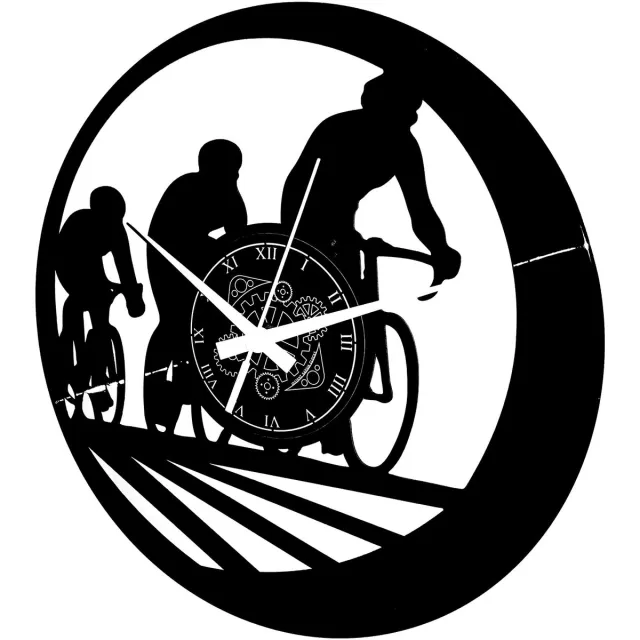 Instant Karma Clocks Instant Karma Klokken Vinylplaat Klokmotief Moderne Decoratieve Wandklok Sportfiets Fietsen Vinyl Mountainbike Cadeau Fietsliefhebbers