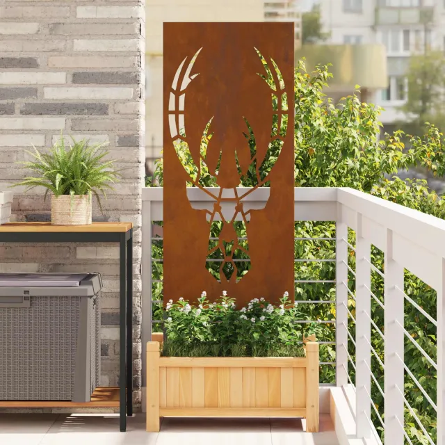 vidaXL Tuin Privacy Screen Roestig 50 x 140 cm weervast staal Bruin