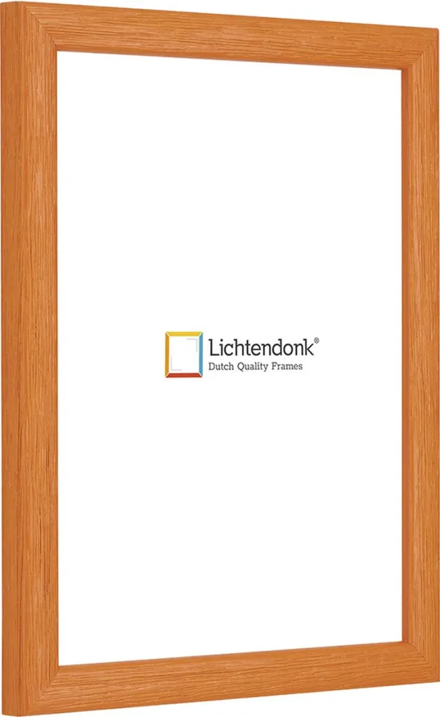 Lichtendonk Fotolijst - Fotokader - Oranje - Halfrond met zichtbare houtnerf - Fotomaat 30x45 - Ontspiegeld glas - Art.nr. 1055006230451