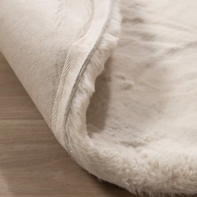 NATURL. Rond Hoogpolig vloerkleed - Comfy Supreme Creme - Ø 100cm Crème