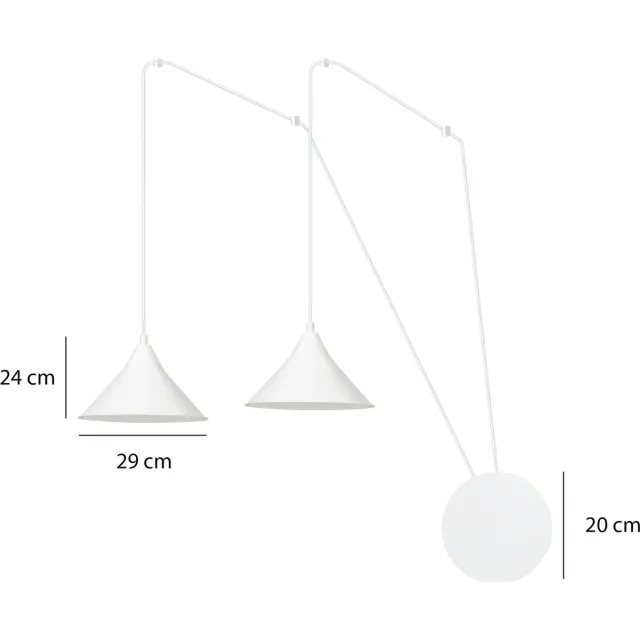 Emibig Joensuu 2L witte wandlamp pendellamp 2x E27 - Perfect voor sfeervolle verlichting in elke ruimte