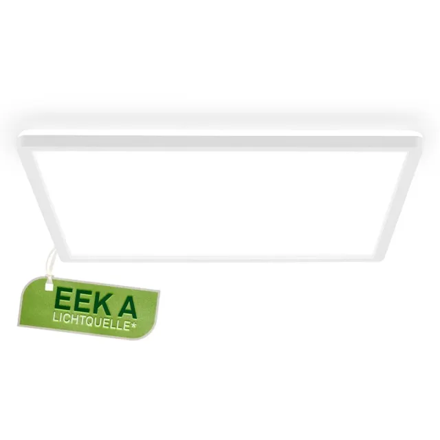 B.K.Licht BRILONER Tava A - EEK A LED Plafonniére - plafondlamp met achtergrondverlichting - met indirect licht - 14W - 4.000 K - 3.000 Lm - 42x42 cm - wit Wit (hoekig)