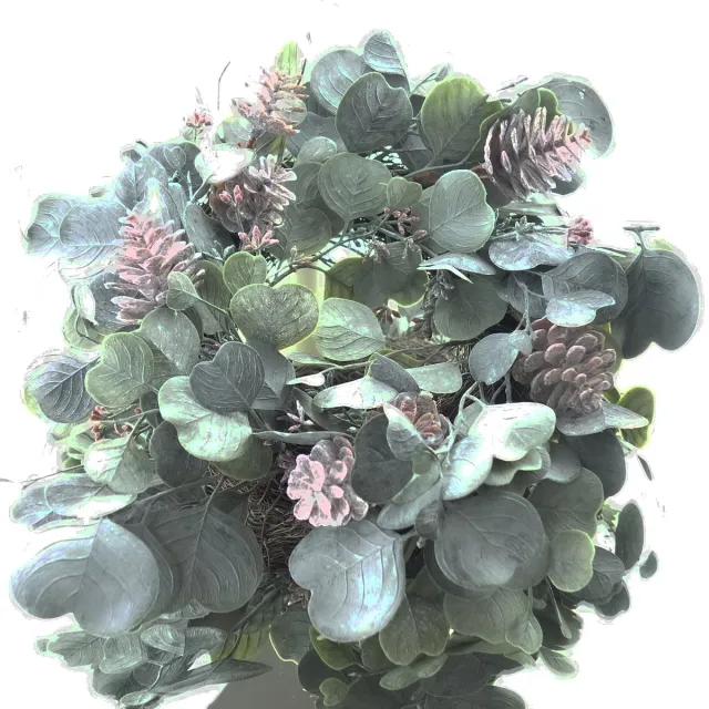 Gasper Kerstkrans Eucalyptus mix Grijs & Groen Ø 35 cm - Kunstbloemen