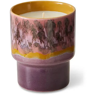 HKLIVING geurkaars 70s ceramics - Cape Town paars/geel