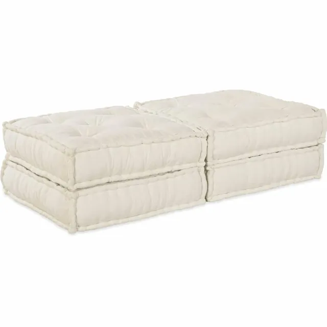 vidaXL Modulair Sofabet 2 st Stof Crèmekleurig 140 x 70 x 36 cm