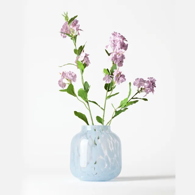 HEMA Vaas ⌀15x18cm Bink glas spikkel blauw (blauw)