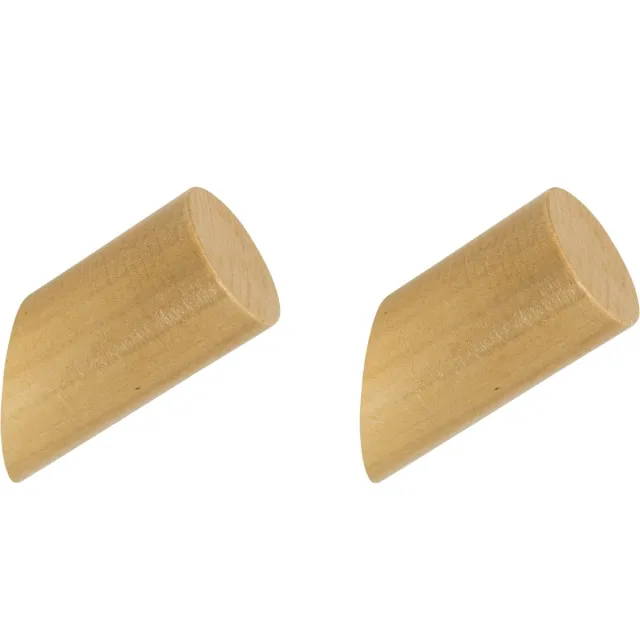 QUVIO Haakje - Set van 2 - Wandhaakjes - Haakjes - Kapstokhaakjes - Wandkapstok - Theedoekhouder - Handdoekhouder - Kapstok - Haakje voor badkamer - Haakje voor keuken - Hout - Met schroeven -Lichtbruin