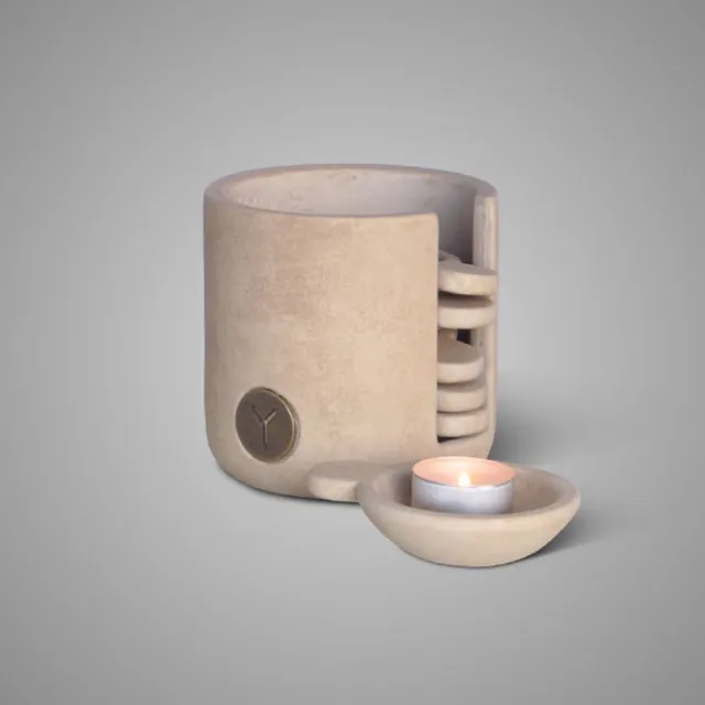 Brynxz collections Brynxz - Set van 6 - Cups - waxinelichthouder - Majestic Taupe - d.12 h.12