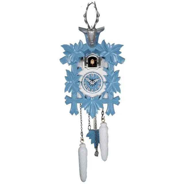 Engstler 522/5/27_QM - Koekoeksklok - Kwarts - Notenhout - met muziek - 30 cm Blauw