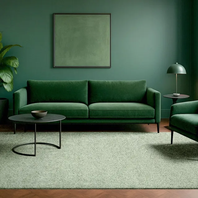 LOLA&MOI Binnen & Buiten Vloerkleed - 170 x 240 cm - Lola&Moi Mist Pearl Moss - Laagpolig Tapijt - Gerecycled PET - Made in Belgium - Circulair groen