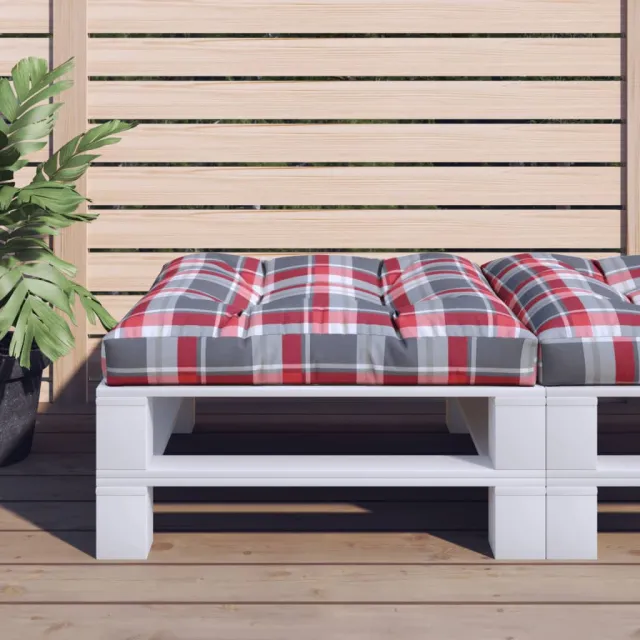 vidaXL Palletkussen 70x70x12 cm stof ruitpatroon rood
