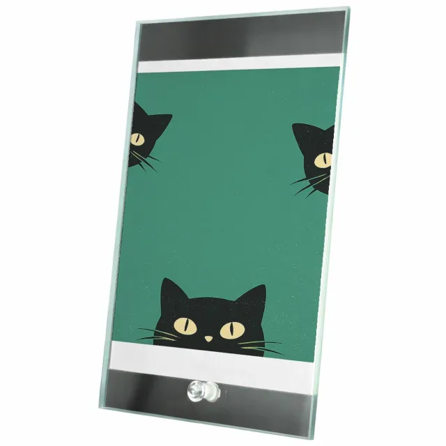 Mr Cadeautjes Glasframe 15 x 23 - design Drie speelse huisdier-silhouetten die vanuit de randen naar | cadeau Wit
