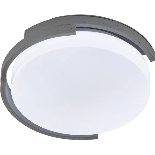 Fischer Leuchten LED plafondlamp metaal wit grijs slaapkamerlamp kunststof 30 cm, rond, 1x 11W 1200lm 3000K, DxH 30 x 9 cm