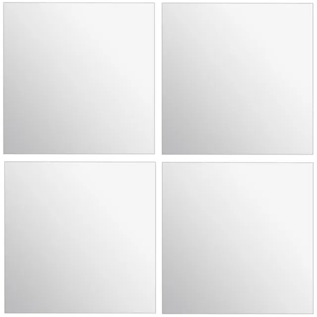 5Five® 5Five Plak spiegel tegels - 4x stuks - glas - zelfklevend - 40 x 40 cm - vierkant - muur/deur/wand Zilver