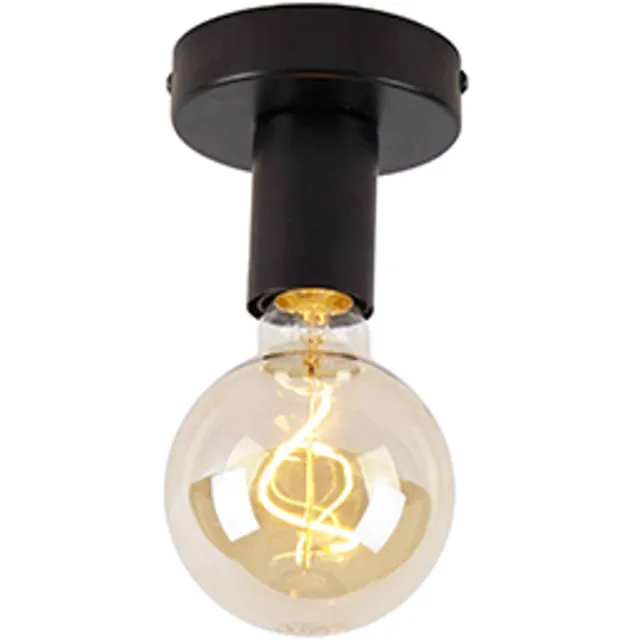 QAZQA facile - Moderne Plafondlamp - 1 lichts - Ø 10 cm - Zwart - Woonkamer | Slaapkamer | Keuken
