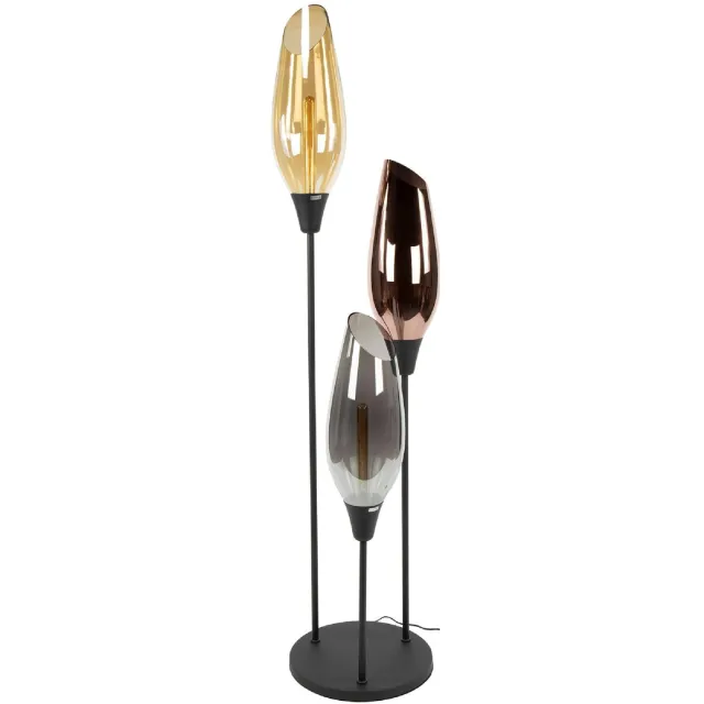 Nest of Nora Vloerlamp Suni XL - 3-lichts modern design - Zwart Donkergrijs