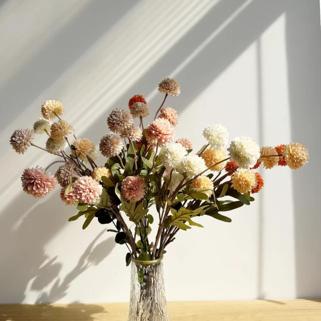 KZQ 8 stuks kunstbloemen voor herfstdecoratie – Kunstchrysanten – Geschikt voor op tafel kleur
