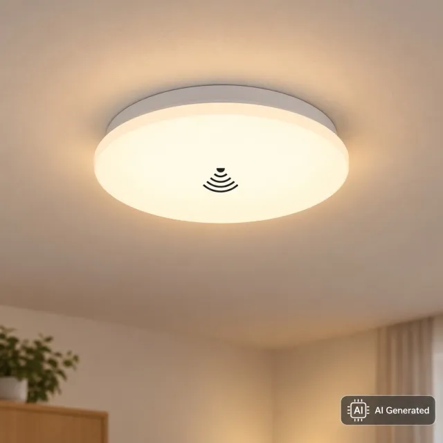 Briloner Ekos - LED Plafondlamp met bewegingssensor - plafonniere met warm wit licht - Ø27cm - wit