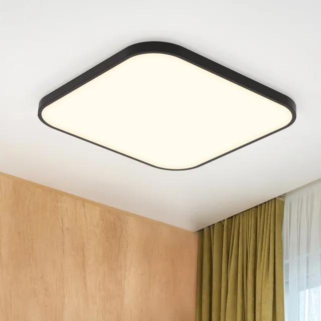 NETTLIFE Plafondlamp - LED - Ø 27 cm - Zwart plafonniére - 19W - neutraal wit licht - rechthoek