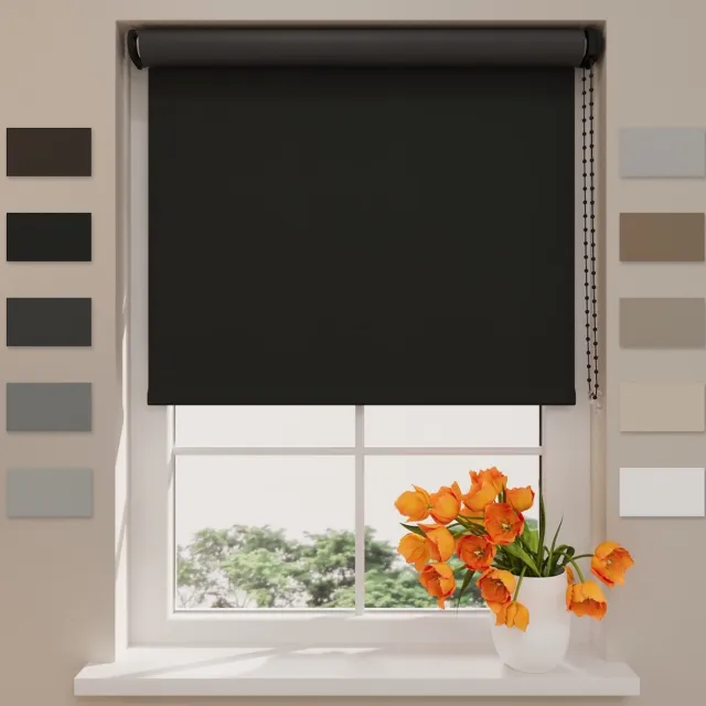 DTCH Rolgordijn Verduisterend - Easy Match - Zwart - 120 x 190 cm - Rolgordijn zonder boren - Maten van 40 t/m 240 cm breed Black