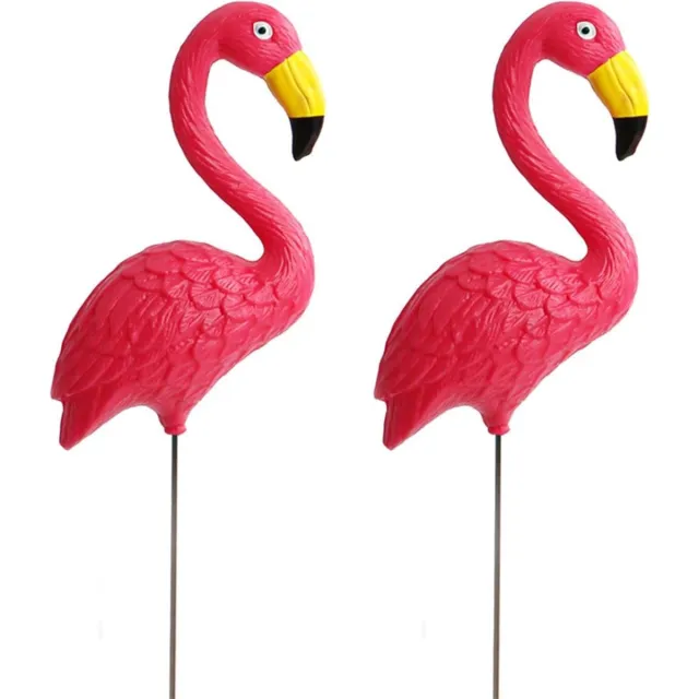 Beugelportemonnee Simulatie flamingo hars raamdecoratie - 2 stuks kunstflamingo's tuindecoratie palen voor terras tuin (roze) standard