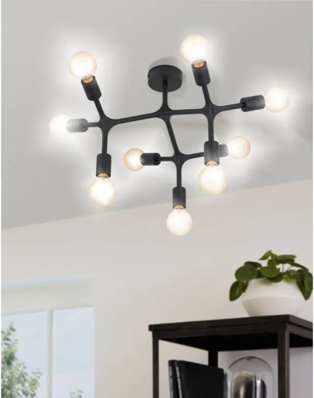 Eglo Bocadella 1 Plafondlamp - E27 - Ø 64 cm - Zwart