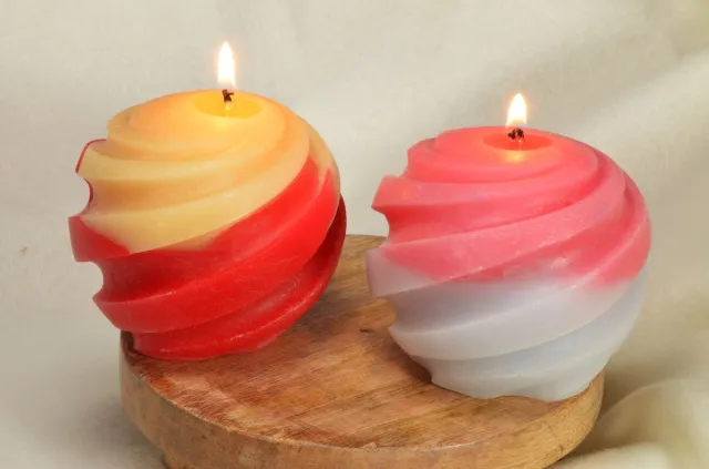 MilaNNE Bromtol kaars GROOT, 2 stuks verschillend - exclusieve handwerk kaarsen van Candles by Milanne rood