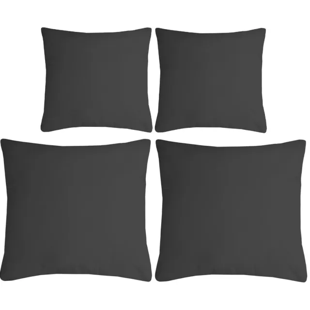 Stof Textile sierkussen Nelson - set 4x - donkergrijs - 2 formaten - bank kussens - polyester Dark grey
