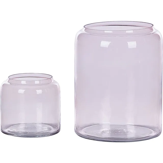 Beliani RASAM - Decoratieve vaas - Pastelroze - Glas