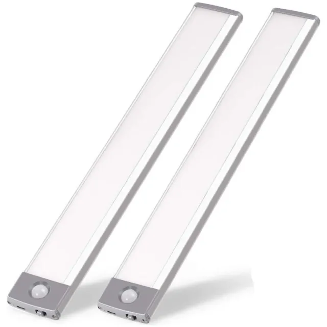 GelldG 2 Stuks Kastverlichting - LED Lamp - LED Verlichting met Bewegingssensor - Draadloos - Keukenverlichting Onderbouw LED - Oplaadbaar - Geschikt voor wasruimtes, lades en kledingkasten wit
