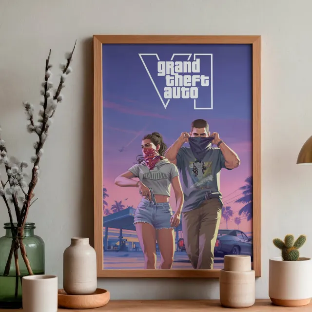 Holland Rose Poster Grand Theft Auto VI (GTA 6) - PS5 - Gaming wallart- Wanddecoratie - 60x42cm - A2 - Hoogwaardig glans - Geschikt om in te lijsten - Cadeau | Kerst
