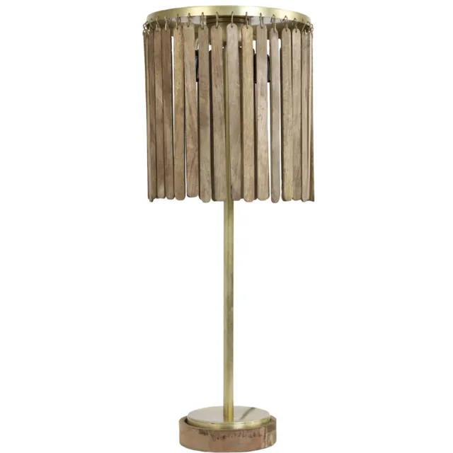 Light & Living Tafellamp Gularo Hout dk bruin