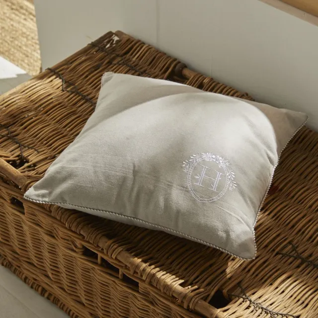 Today Kussen - VANDAAG - CHARME - Chambray x Petite broderie Berenice - 40 x 40 cm Beige