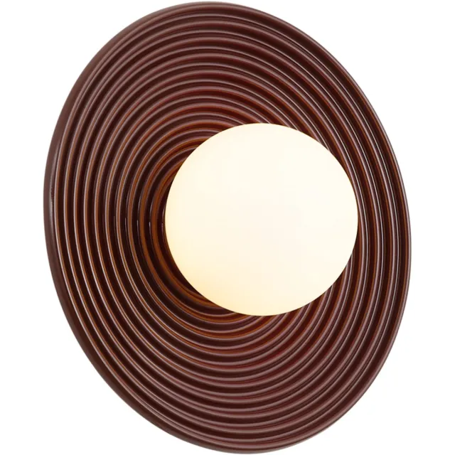 QAZQA retro plafondlamp, plafonniere - Lila - bruin, rond, 28.5cm, ideaal als hal, woonkamer en slaapkamer lamp