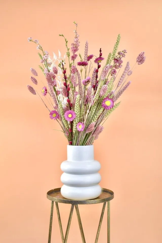 Natuurlijk Bloemen Droogbloemen boeket - Natuurlijk Bloemen - 50 cm - Roze Mix