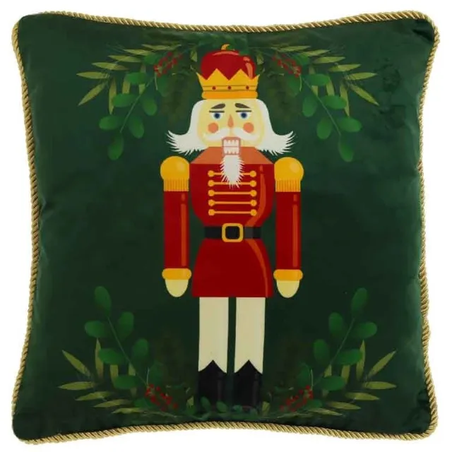 Unique Living Sierkussen Nutcracker Dark Green - 45x45cm Groen