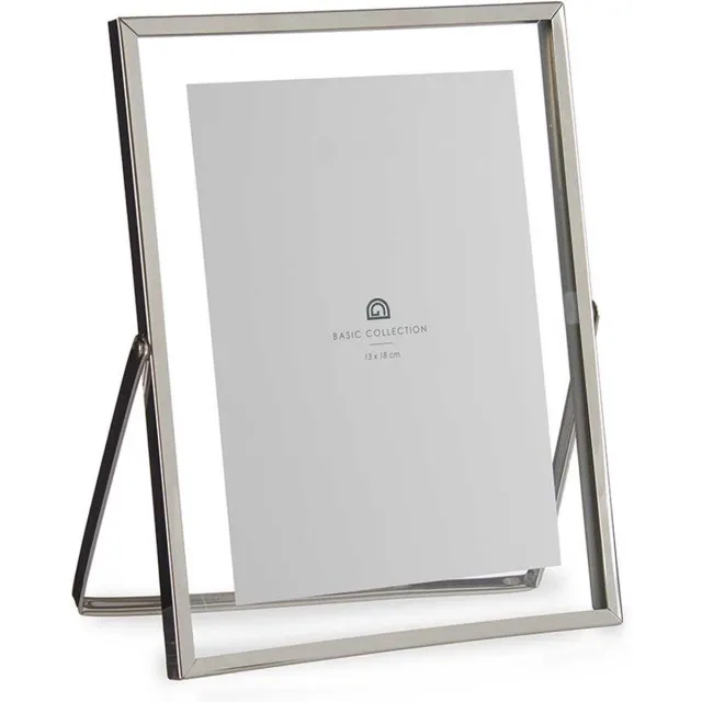 Giftdecor Fotolijstje voor 13 x 18 cm foto - zilver - metaal - Modern - frame 18 x 23 cm - staand