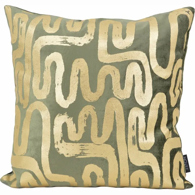 NOVÉE Naja Verde Kussenhoes | Velvet/Viscose | 45 x 45 cm Groen