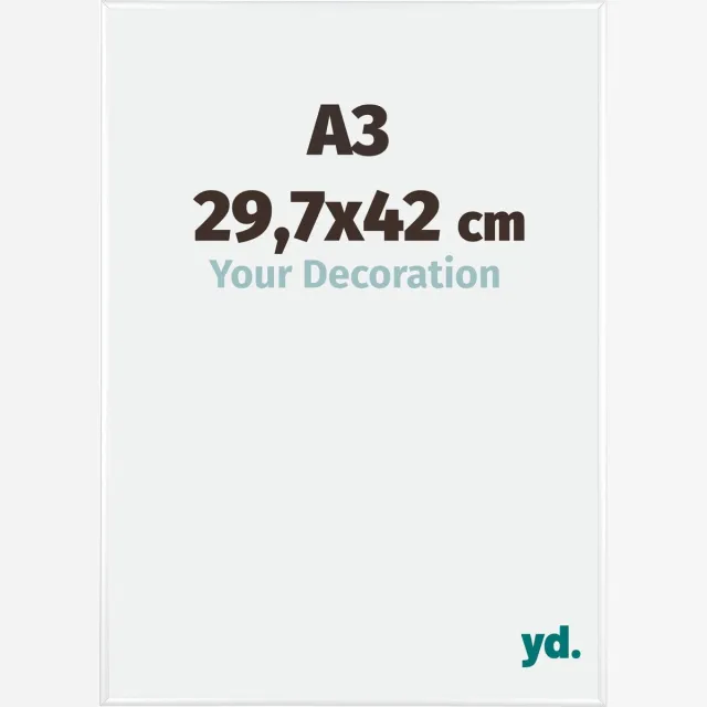yd. Your Decoration - Fotolijst A3 29,7x42 cm - Aluminium - Wit Hoogglans - Kent
