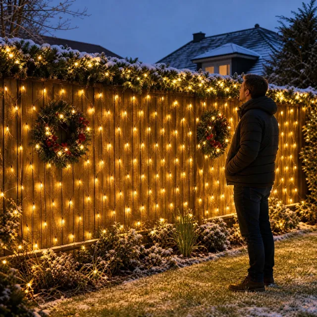 Froadp Lichternetz LED 6 X 2m Buiten En Binnen 8 Lichtmodi Lichterketting Net Warmwit Lichterkettingnet IP44 Waterdicht Met Steker Voor Kerstmis Halloween Huwelijk Feest Tuin