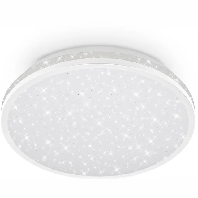 Briloner Acorbus – LED Badkamerlamp Plafondlamp – sterrenhemel effect – badkamerverlichting – met IP44 – 15W – Ø28 cm Wit