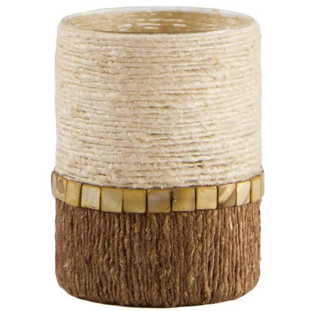 Light & Living glazen waxinelichthouder MELORA 10x13 cm - crème/bruin
